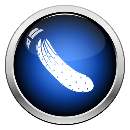 Cucumber icon. Glossy Button Design. Vector Illustration.のイラスト素材