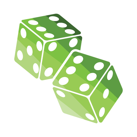 Craps dice icon. Flat color design. Vector illustration.のイラスト素材