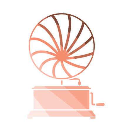 Gramophone icon. Flat color design. Vector illustration.のイラスト素材