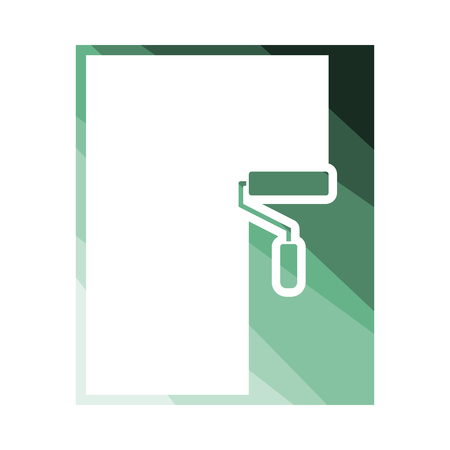 Wall painting icon. Flat color design. Vector illustration.のイラスト素材