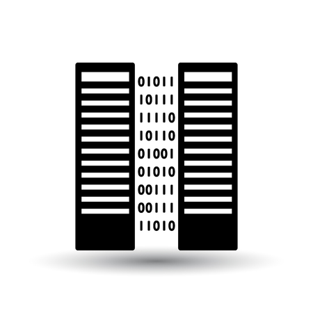 Server Icon. Black on White Background With Shadow. Vector Illustration.のイラスト素材