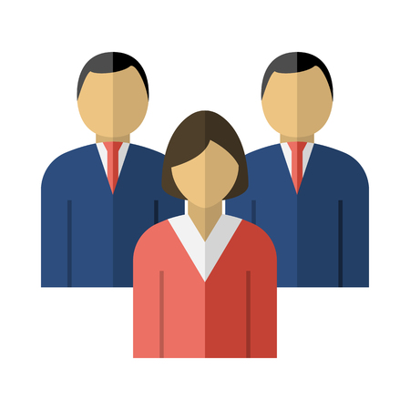 Corporate Team Icon. Flat Color Design. Vector Illustration.のイラスト素材