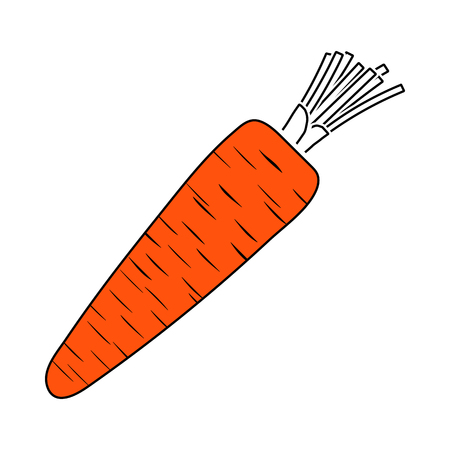 Carrot Icon. Thin Line With Orange Fill Design. Vector Illustration.のイラスト素材