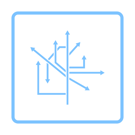 Direction Arrows Icon. Blue Frame Design. Vector Illustration.のイラスト素材