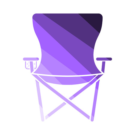 Icon Of Fishing Folding Chair. Flat Color Ladder Design. Vector Illustration.のイラスト素材