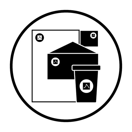 Branding Icon. Thin Circle Stencil Design. Vector Illustration.のイラスト素材