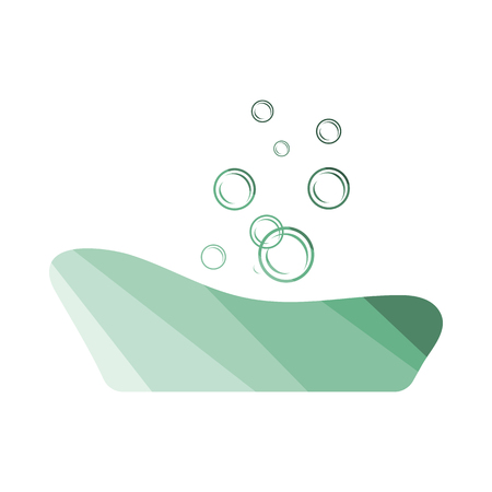 Baby Bathtube Icon. Flat Color Ladder Design. Vector Illustration.のイラスト素材