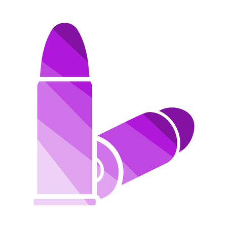 Pistol Bullets Icon. Flat Color Ladder Design. Vector Illustration.のイラスト素材
