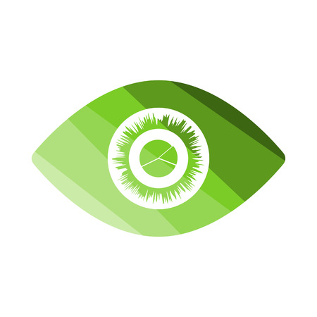 Eye With Market Chart Inside Pupil Icon. Flat Color Ladder Design. Vector Illustration.のイラスト素材