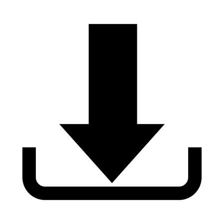 Download Icon. Black Stencil Design. Vector Illustration.のイラスト素材