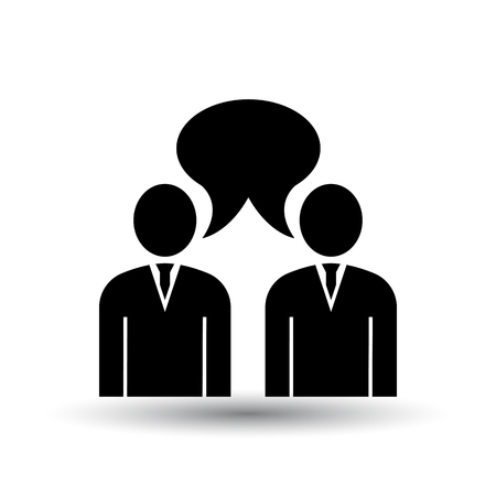 Chat Icon. Black on White Background With Shadow. Vector Illustration.のイラスト素材