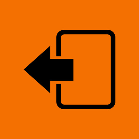Exit Icon. Black on Orange Background. Vector Illustration.のイラスト素材