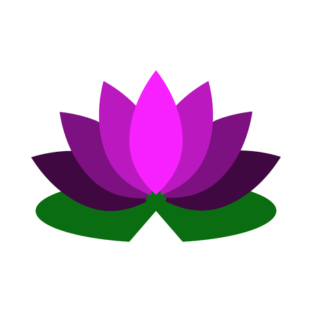 Lotus Flower Icon. Flat Color Design. Vector Illustration.のイラスト素材