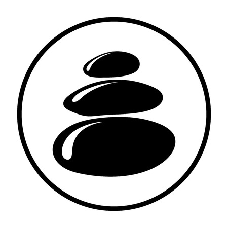 Spa Stones Icon. Thin Circle Stencil Design. Vector Illustration.のイラスト素材