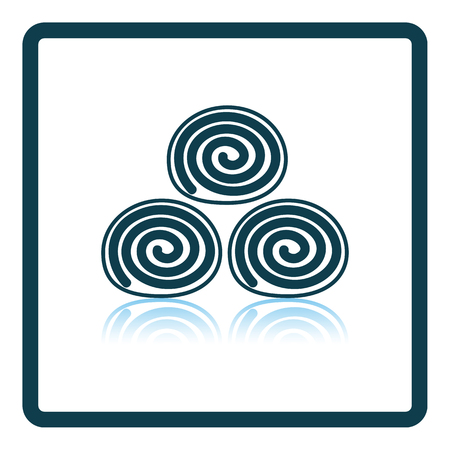 Towel Rolls Icon. Square Shadow Reflection Design.のイラスト素材