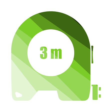 Icon Of Constriction Tape Measure. Flat Color Ladder Design. Vector Illustration.のイラスト素材