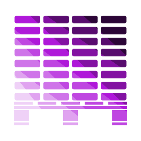 Icon Of Construction Pallet. Flat Color Ladder Design. Vector Illustration.のイラスト素材