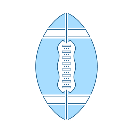 American Football Icon. Thin Line With Blue Fill Design. Vector Illustration.のイラスト素材
