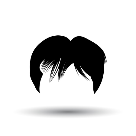 Man hair dress. Black on White  With Shadow.のイラスト素材