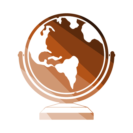 Globe Icon. Flat Color Ladder Design.のイラスト素材