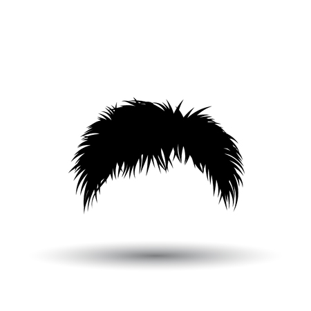 Man hair dress. Black on White  With Shadow.のイラスト素材