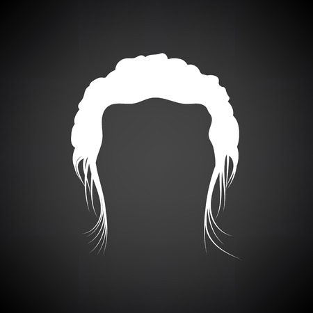 Man Hair Dress. White on Blackのイラスト素材