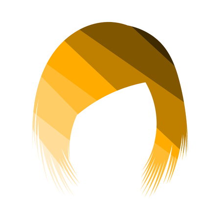 Woman Hair Dress. Flat Color Ladder Design. Vector Illustration.のイラスト素材