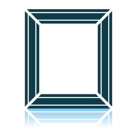 Picture Frame Icon. Shadow Reflection Design. Vector Illustration.のイラスト素材