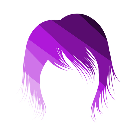 Woman Hair Dress. Flat Color Ladder Design. Vector Illustration.のイラスト素材