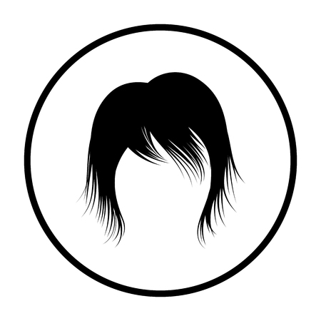 Woman Hair Dress. Thin Circle Stencil Design. Vector Illustration.のイラスト素材