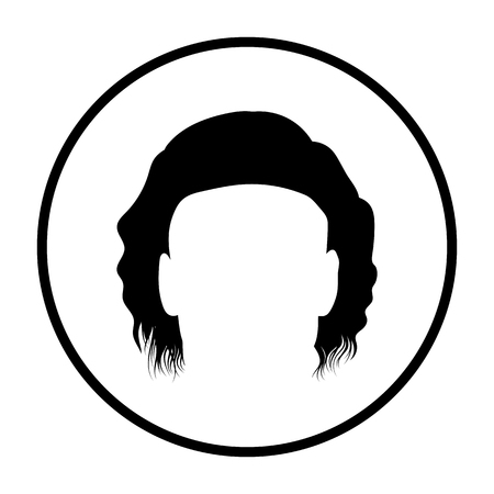Man Hair Dress. Thin Circle Stencil Design. Vector Illustration.のイラスト素材