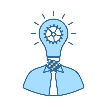 Innovation Icon. Thin Line With Blue Fill Design. Vector Illustration.のイラスト素材