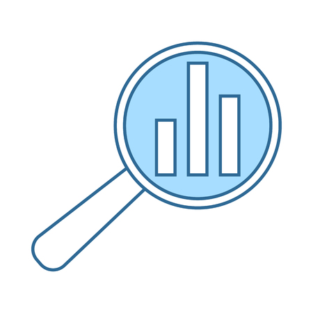 Analytics Icon. Thin Line With Blue Fill Design. Vector Illustration.のイラスト素材