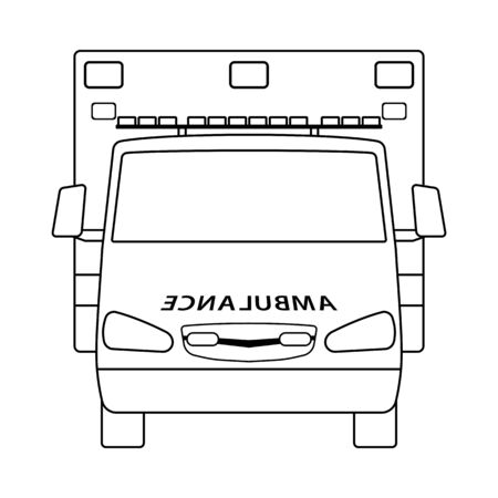 Ambulance Icon. Outline Simple Design. Vector Illustration.のイラスト素材