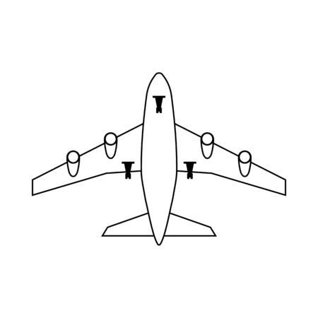 Airplane Takeoff Icon. Outline Simple Design. Vector Illustration.のイラスト素材