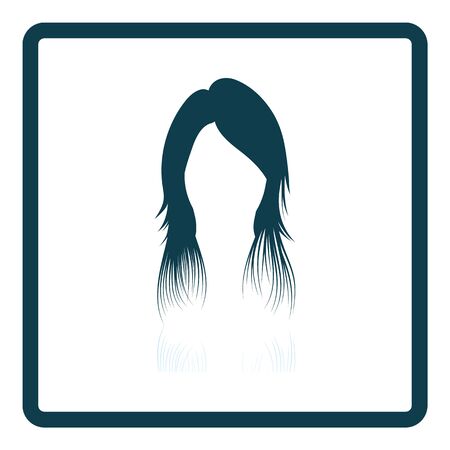 Woman Hair Dress. Square Shadow Reflection Design. Vector Illustration.のイラスト素材
