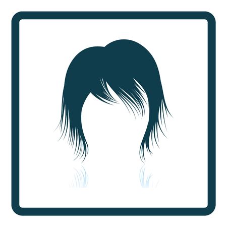Woman Hair Dress. Square Shadow Reflection Design. Vector Illustration.のイラスト素材