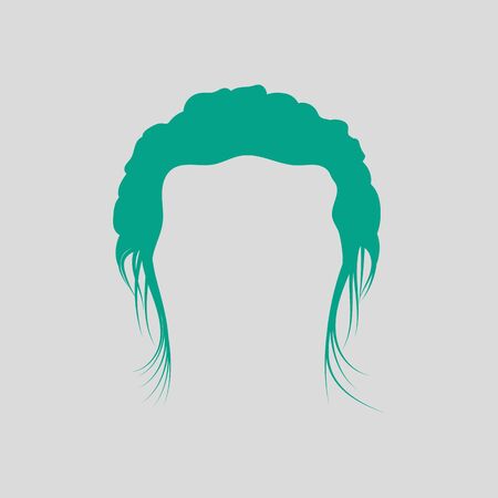 Man Hair Dress. Green on Gray Background. Vector Illustration.のイラスト素材