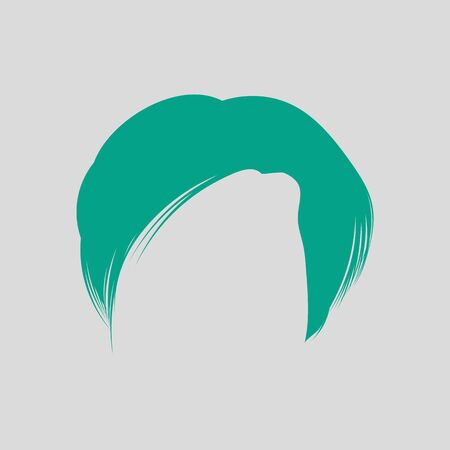 Man Hair Dress. Green on Gray Background. Vector Illustration.のイラスト素材