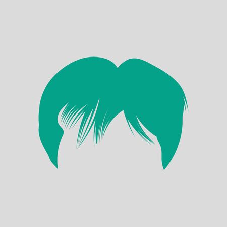 Man Hair Dress. Green on Gray Background. Vector Illustration.のイラスト素材