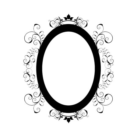 Mirror Silhouette. Simple Black Design. Vector Illustration.のイラスト素材