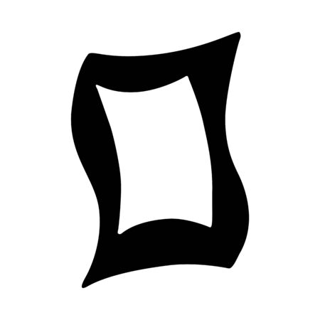 Mirror Silhouette. Simple Black Design. Vector Illustration.のイラスト素材