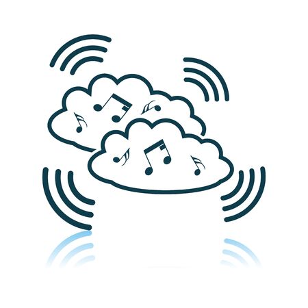 Music Cloud Icon. Shadow Reflection Design. Vector Illustration.のイラスト素材