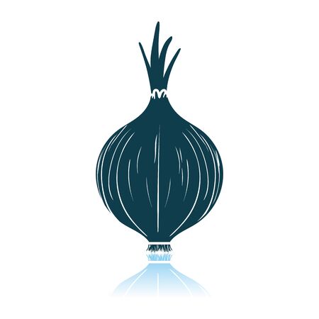 Onion Icon. Shadow Reflection Design. Vector Illustration.のイラスト素材