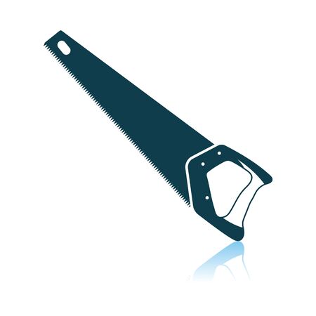 Hand Saw Icon. Shadow Reflection Design. Vector Illustration.のイラスト素材