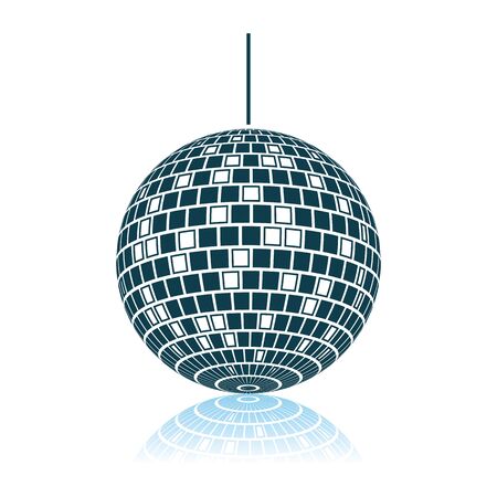 Party Disco Sphere Icon. Shadow Reflection Design. Vector Illustration.のイラスト素材