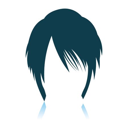 Woman Hair Dress. Shadow Reflection Design. Vector Illustration.のイラスト素材