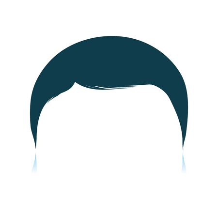 Man Hair Dress. Shadow Reflection Design. Vector Illustration.のイラスト素材