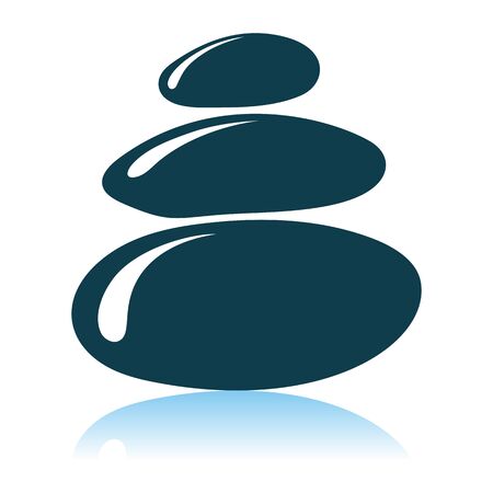 Spa Stones Icon. Shadow Reflection Design. Vector Illustration.のイラスト素材