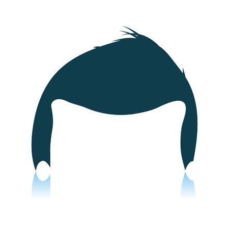 Man Hair Dress. Shadow Reflection Design. Vector Illustration.のイラスト素材